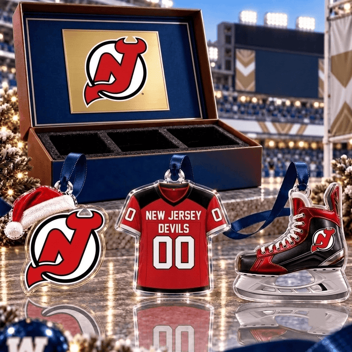 New Jersey Devils NHL Team Full Set 3 Acrylic Ornament