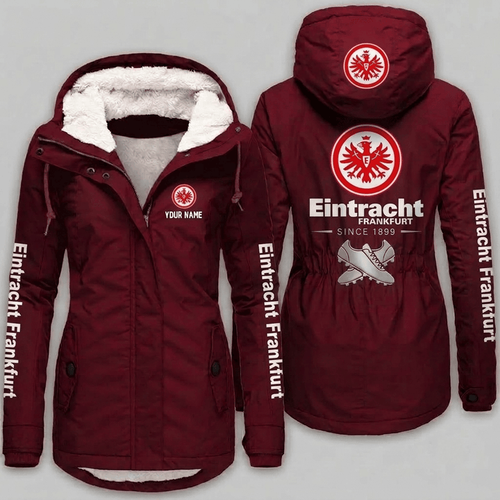 Eintracht Frankfurt Bundesliga Woman Winter Fleece Jacket Custom Name