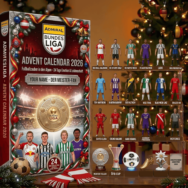 AUSTRIAN FOOTBALL BUNDESLIGA Advent calendar Full Box Christmas Gifts Custom Name