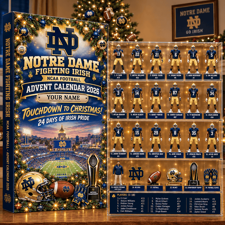 Notre Dame Fighting Irish NCAA Advent calendar Full Box Christmas Gifts Custom Name