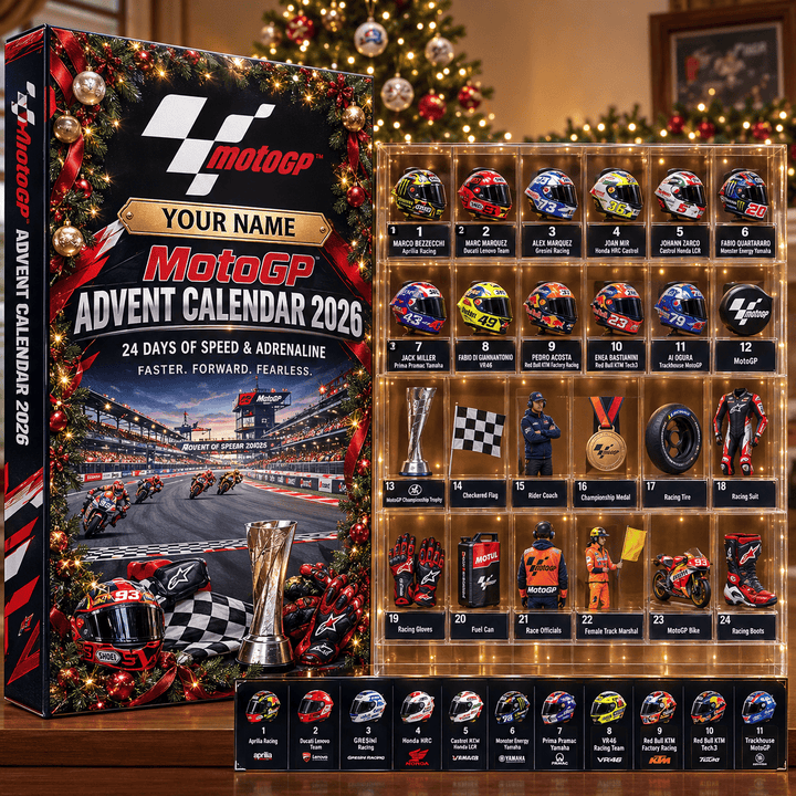 MotoGP Advent calendar Full Box Christmas Gifts Custom Name Style 1