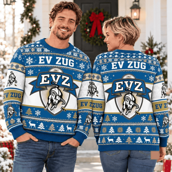 EV Zug NL Christmas Ugly Sweatshirt Custom Any name