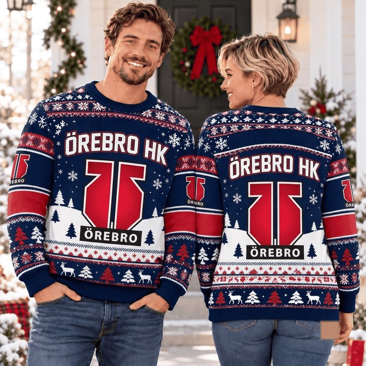 Örebro HK SHL Christmas Ugly Sweatshirt Custom Any name