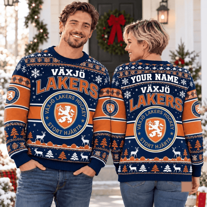 Växjö Lakers SHL Christmas Ugly Sweatshirt Custom Any name
