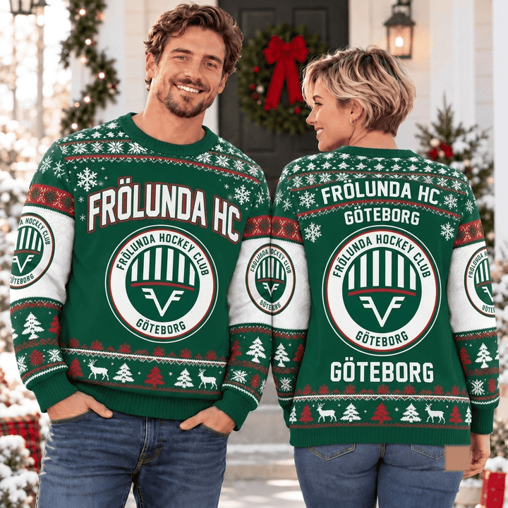 Frölunda HC SHL Christmas Ugly Sweatshirt Custom Any name