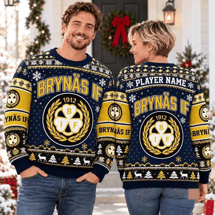 Brynäs IF SHL Christmas Ugly Sweatshirt Custom Any name