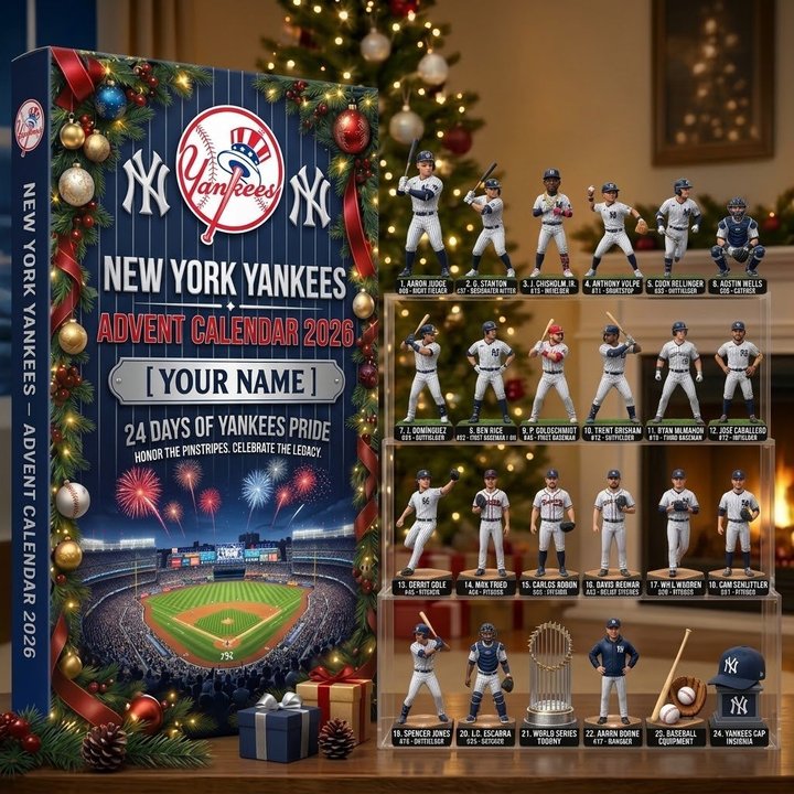 New York Yankees MLB Advent calendar Full Box Christmas Gifts Custom Name