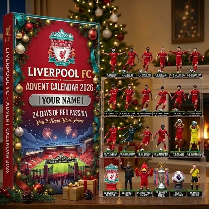 Liverpool FC EPL Advent calendar Full Box Christmas Gifts Custom Name