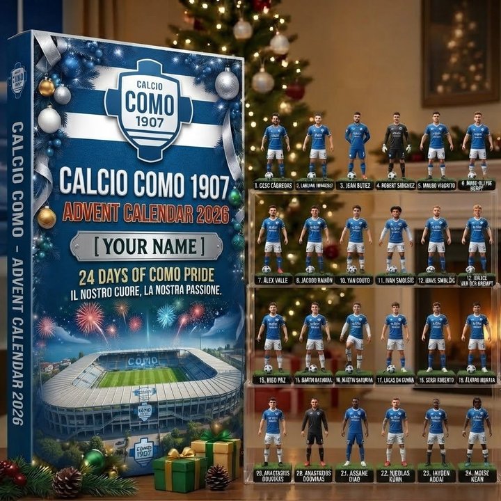 Calcio Como SERIE A Advent calendar Full Box Christmas Gifts Custom Name