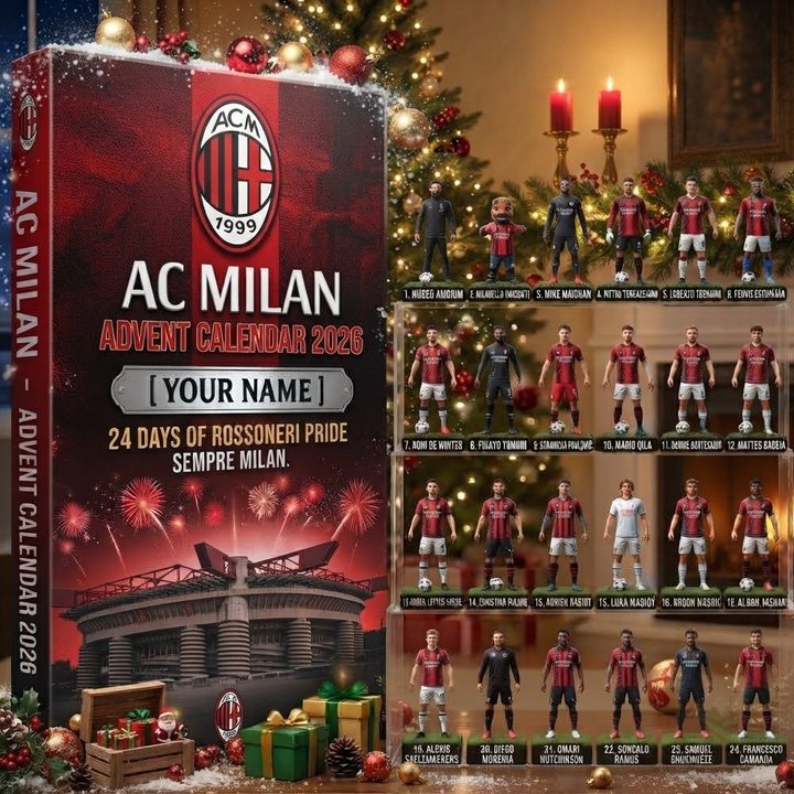 AC Milan SERIE A Advent calendar Full Box Christmas Gifts Custom Name