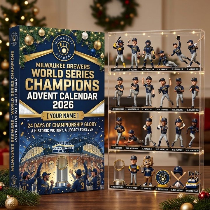Milwaukee Brewers World Series Champions 2026 Advent Calendar Full Box Christmas Gifts Custom Name