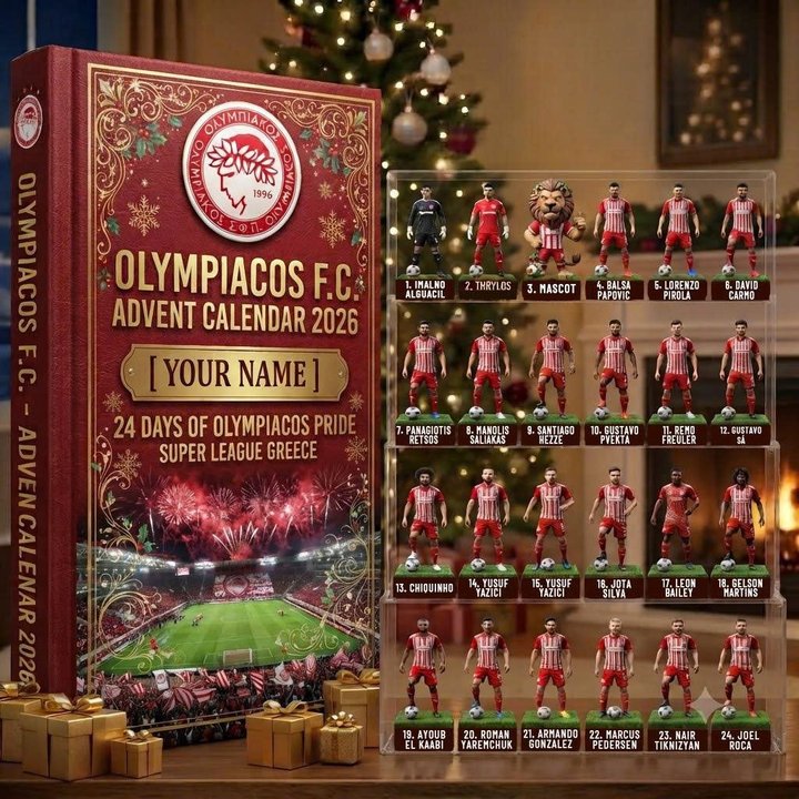 Olympiacos Super League Greece Advent calendar Full Box Christmas Gifts Custom Name