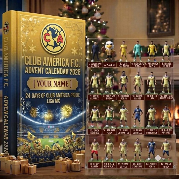 Club América Liga MX Advent calendar Full Box Christmas Gifts Custom Name