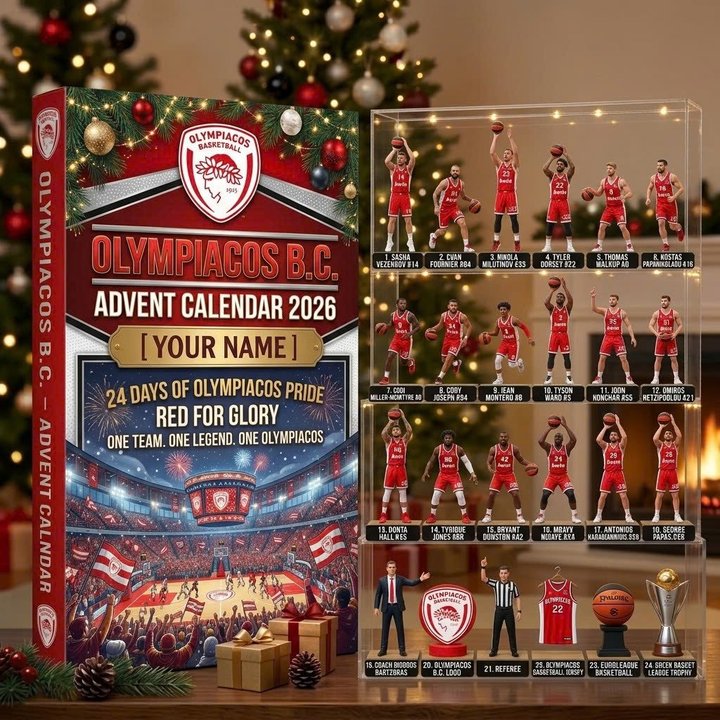 Olympiacos Greek Basket League Advent calendar Full Box Christmas Gifts Custom Name