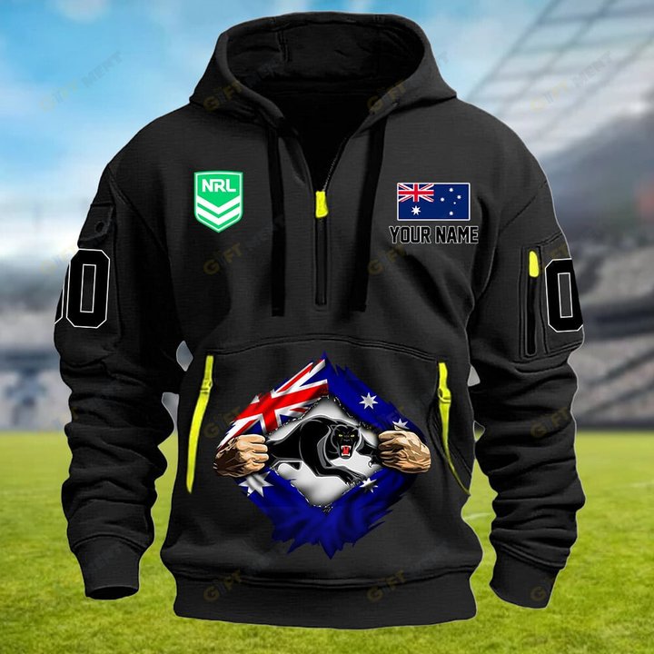 Penrith Panthers Personalized Quarter Zip Hoodie for fan