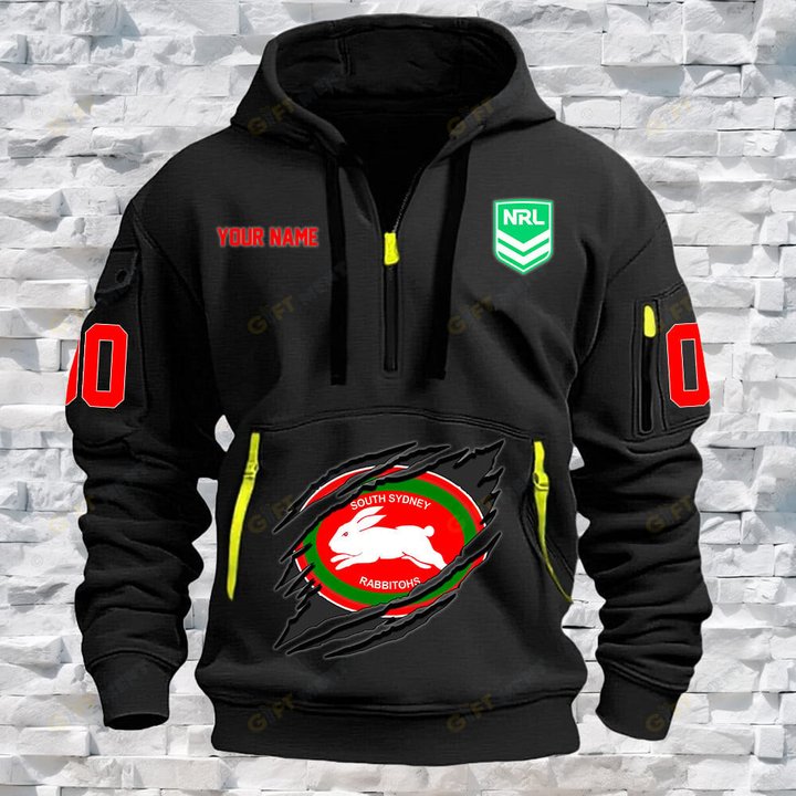 South Sydney Rabbitohs Personalized Quarter Zip Hoodie for fan Limited Edition