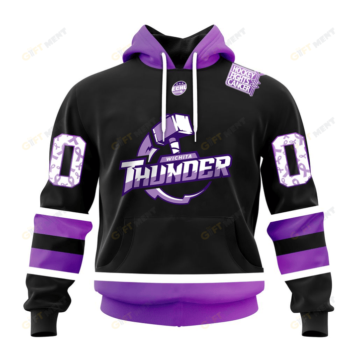 Personalized ECHL Wichita Thunder Breast cancer Hoodie, T Shirt, Zip Hoodie, Sweatshirt