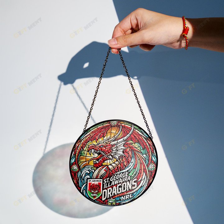 St. George Illawarra DragonsStained Glass Suncatcher for Window Hanging