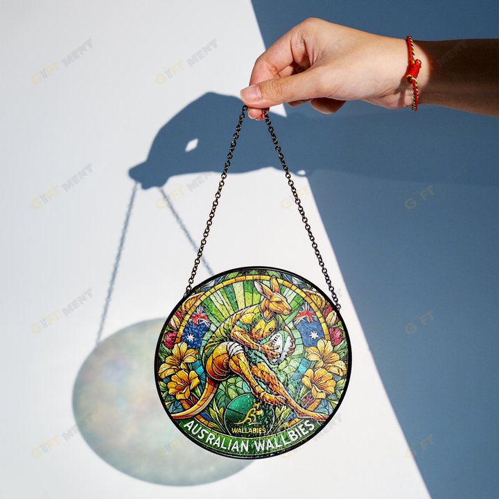 Australian wallabiesStained Glass Suncatcher for Window Hanging