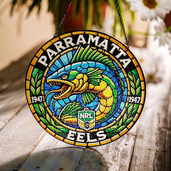 Parramatta EelsStained Glass Suncatcher for Window Hanging