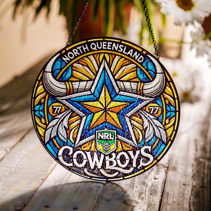 North Queensland CowboysStained Glass Suncatcher for Window Hanging