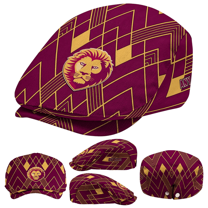 Custom Brisbane Lions Geometric Pride AFL Flat Cap