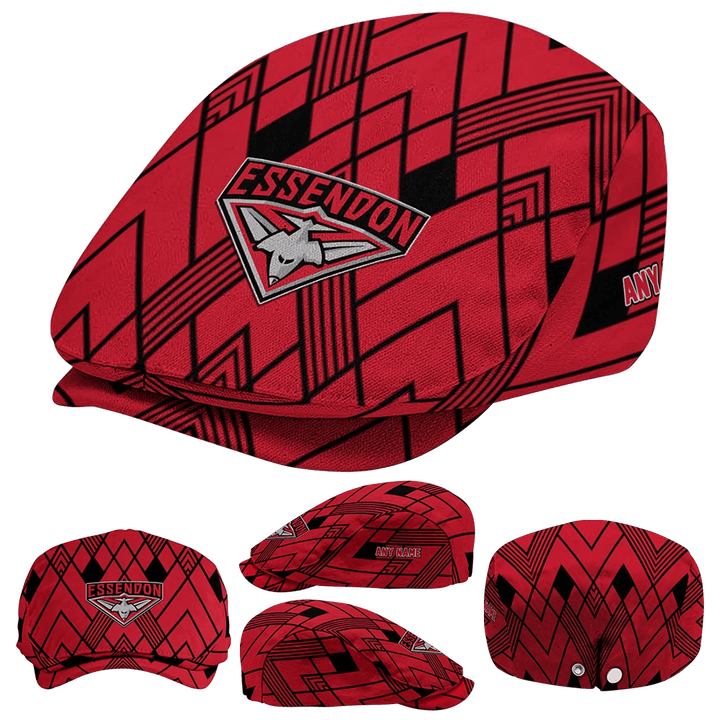 Custom Essendon Bombers Geometric Pride AFL Flat Cap