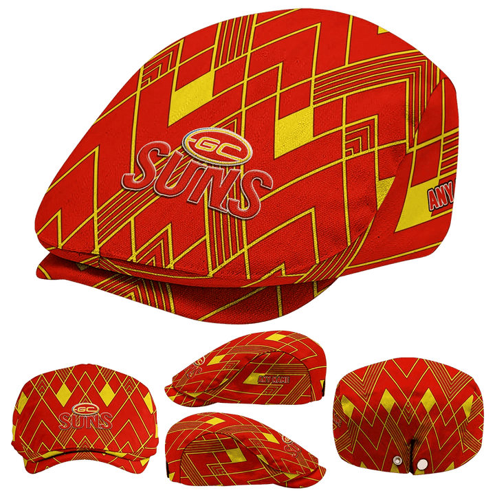 Custom Gold Coast Suns Geometric Pride AFL Flat Cap