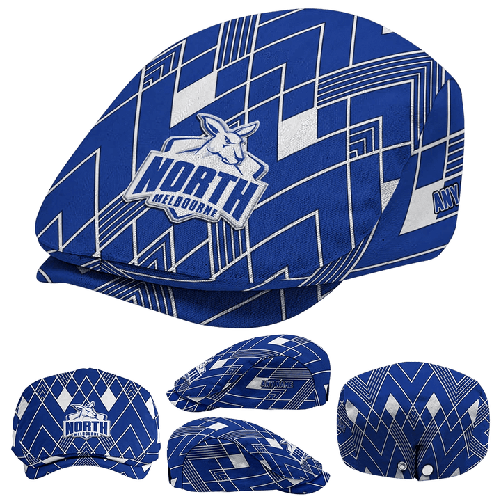 Custom North Melbourne Kangaroos Geometric Pride AFL Flat Cap