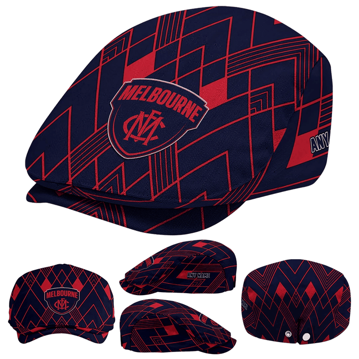 Custom Melbourne Demons Geometric Pride AFL Flat Cap