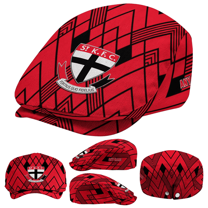Custom St Kilda Saints Geometric Pride AFL Flat Cap