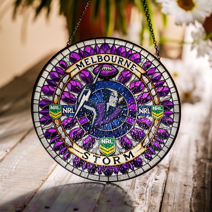 Melbourne Storm Stained Glass Suncatcher for Window Hanging V2