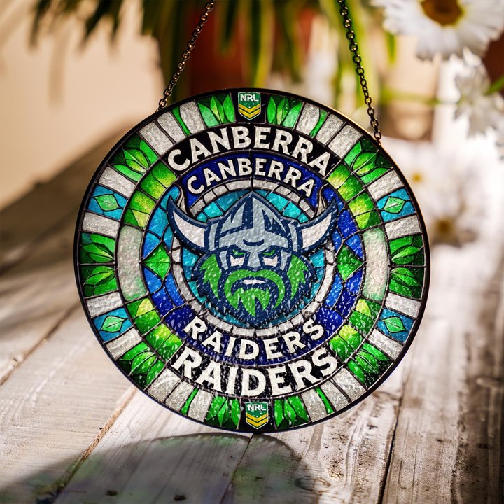 Canberra Raiders Stained Glass Suncatcher for Window Hanging V2