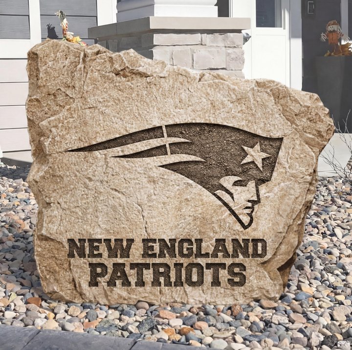 Personalized New England Patriots Design A Stone Landscape Art | Home Decor