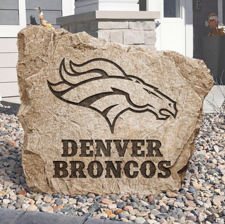 Personalized Denver Broncos Design A Stone Landscape Art | Home Decor
