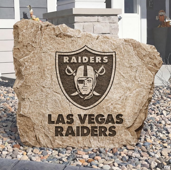 Personalized Las Vegas Raiders Design A Stone Landscape Art | Home Decor