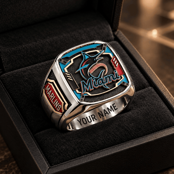 Miami Marlins MLB Custom Fan Ring Print Style 3