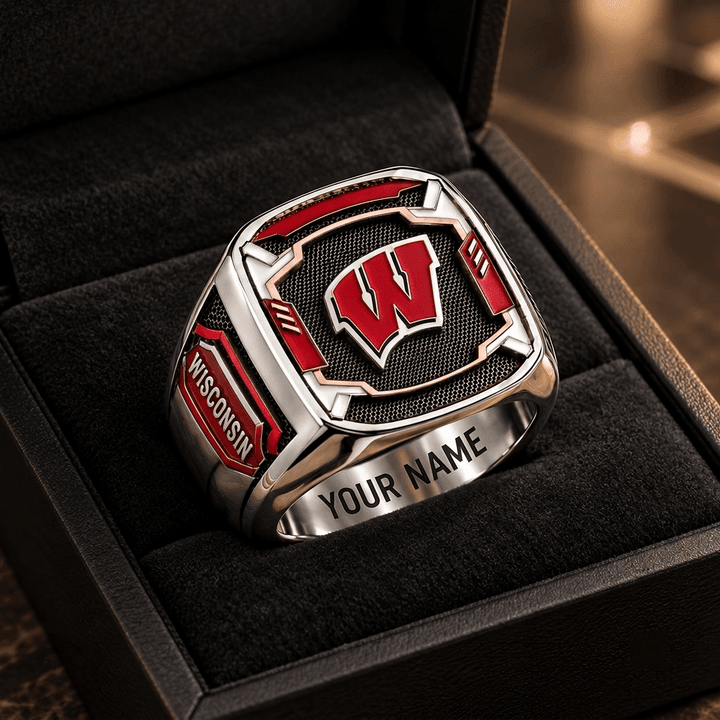 Wisconsin Badgers NCAA Custom Fan Ring Print Style 3