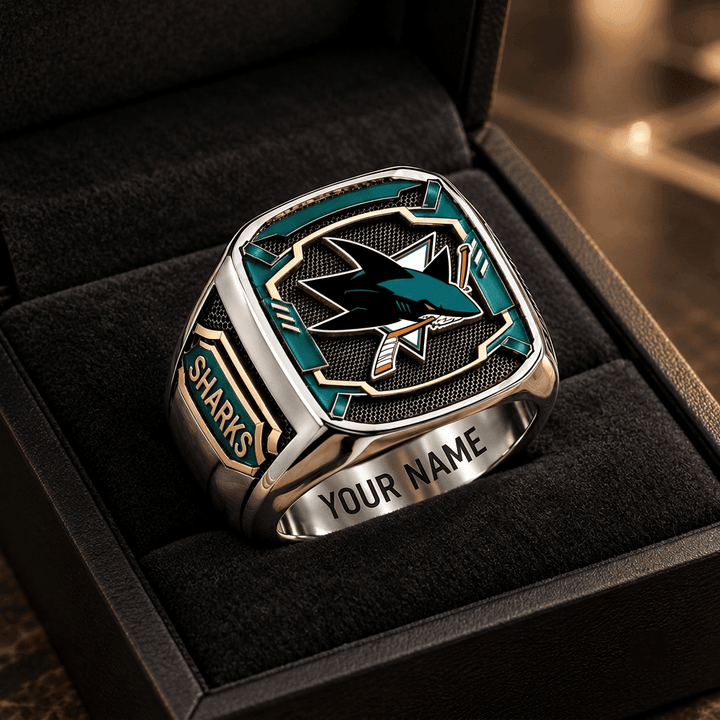 San Jose Sharks NHL Custom Fan Ring Print Style 3
