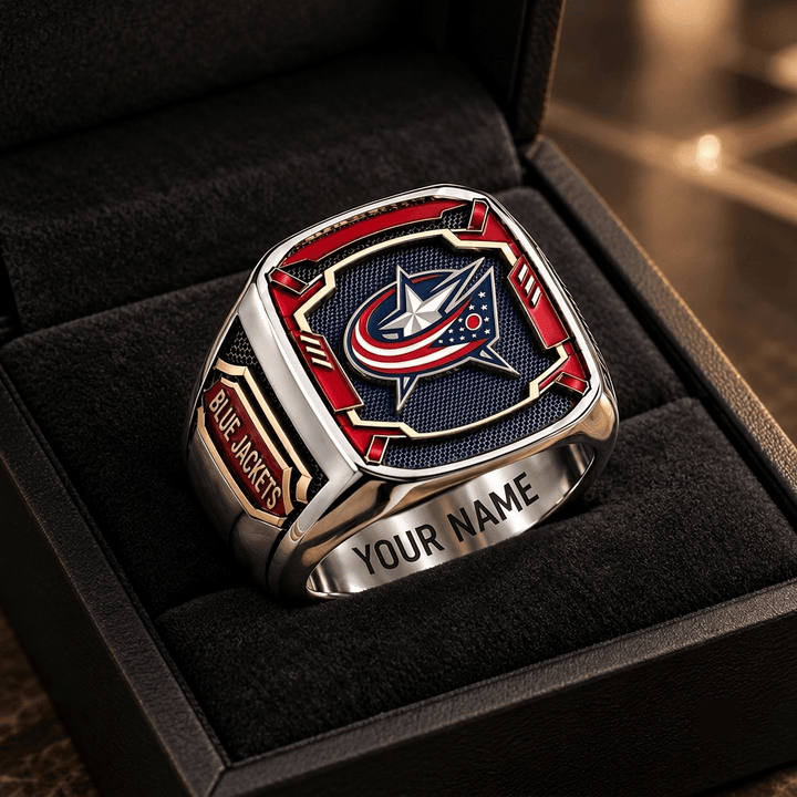 Columbus Blue Jackets NHL Custom Fan Ring Print Style 3