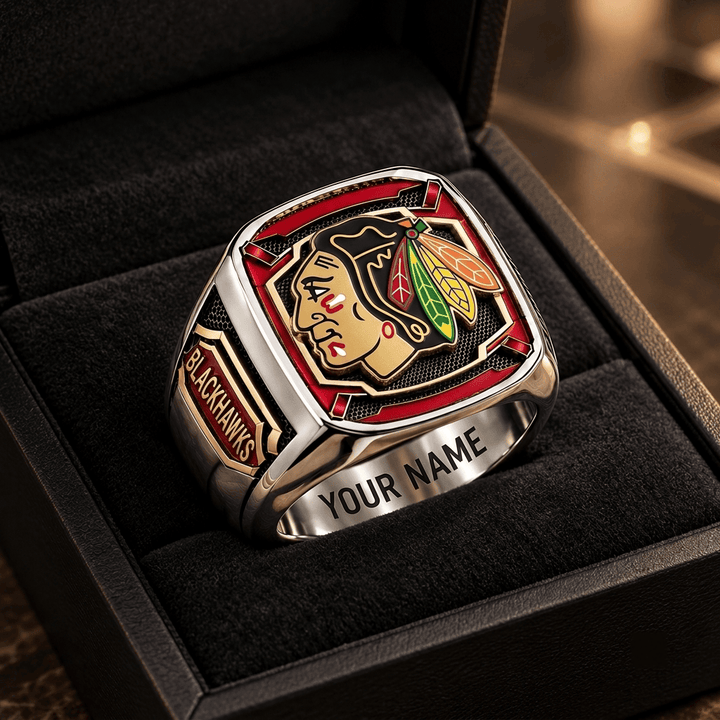 Chicago Blackhawks NHL Custom Fan Ring Print Style 3