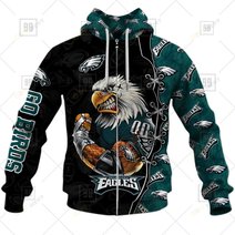 Football Warrior Philadelphia Eagles 3D Hoodie |