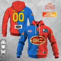 Personalized 2023 AFL Gold Coast Suns Mix Hoodie, T Shirt, Zip Hoodie, Sweatshirt
