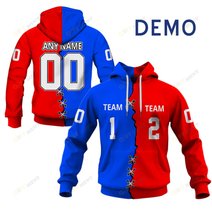 Personalized RUGBY Jersey Mix 2 Teams HALF and HALF Style | Hoodie, T Shirt, Zip Hoodie, Sweatshirt