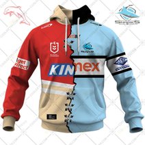 Personalized NRL Jersey Mix 2 Teams HALF and HALF Style | Hoodie, T Shirt, Zip Hoodie, Sweatshirt