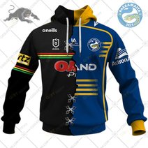 Personalized NRL Jersey Mix 2 Teams HALF and HALF Style | Hoodie, T Shirt, Zip Hoodie, Sweatshirt