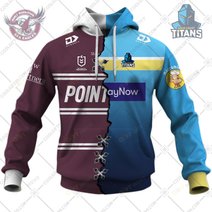 Personalized NRL Jersey Mix 2 Teams HALF and HALF Style | Hoodie, T Shirt, Zip Hoodie, Sweatshirt