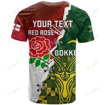 Personalised South Africa And England Rugby Hoodie 2023 Springboks Combine Red Roses Sporty Style