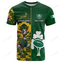 South Africa And Ireland Rugby Shirt 2023 World Cup Springboks Shamrocks Togethe