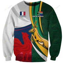 South Africa and France Rugby Polo Shirt Springbok With Le XV de France 2023 World Cup